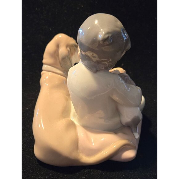 LLADRO Boy With Puppies & Mama Dog Porcelain Figurine Nao, LLADRÓ - Picture 5 of 10